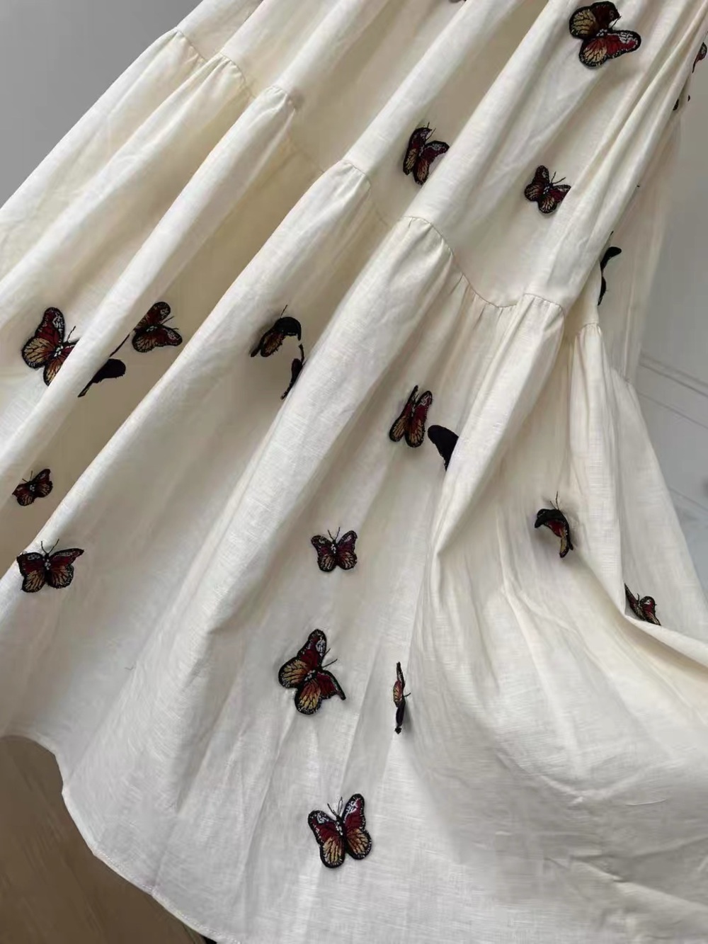 Agua By Agua Bendita Lima Embroidered Butterfly Linen Maxi Dress, M - Picture 7 of 10